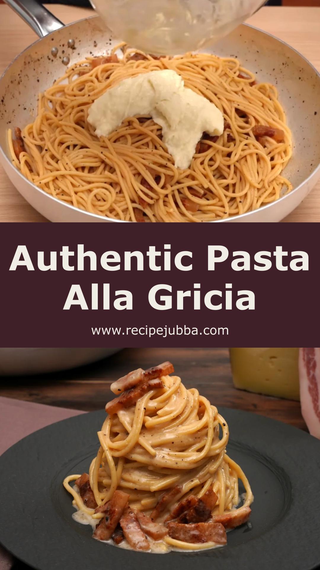 Authentic Pasta alla Gricia with Creamy Pecorino and Crisp Guanciale — pin 2