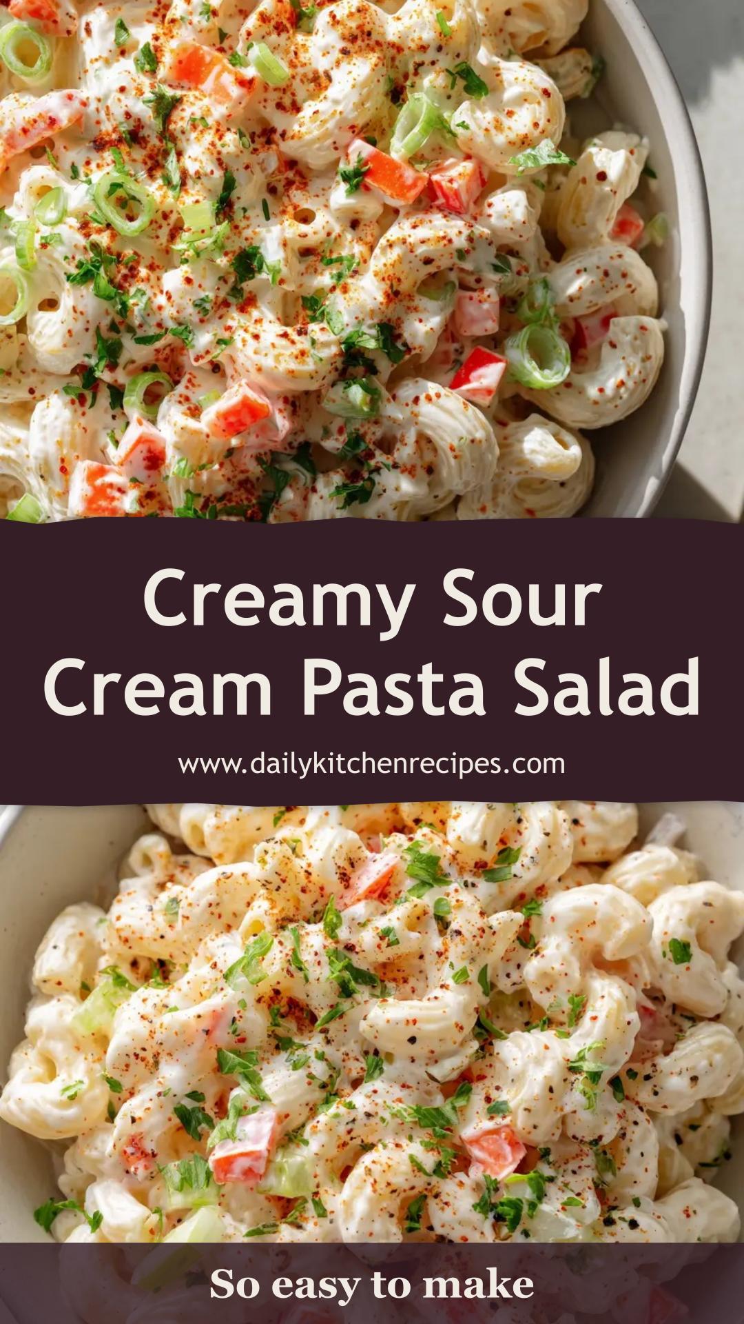 Sour Cream Pasta Salad with Smoked Paprika and Fresh Herbs — pin 2
