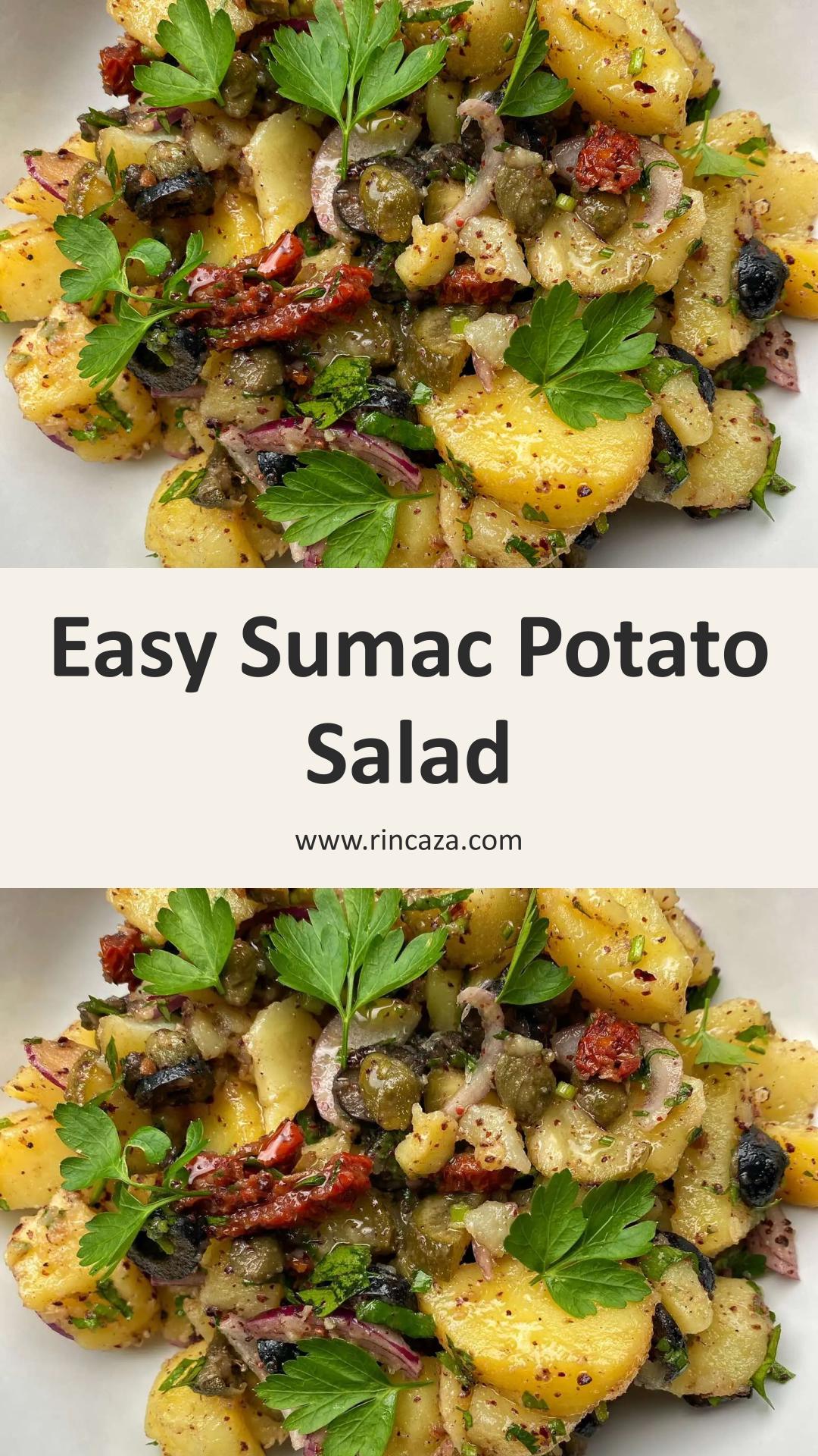 Sumac Potato Salad With Herbs, Olives, and Balsamic — pin 1