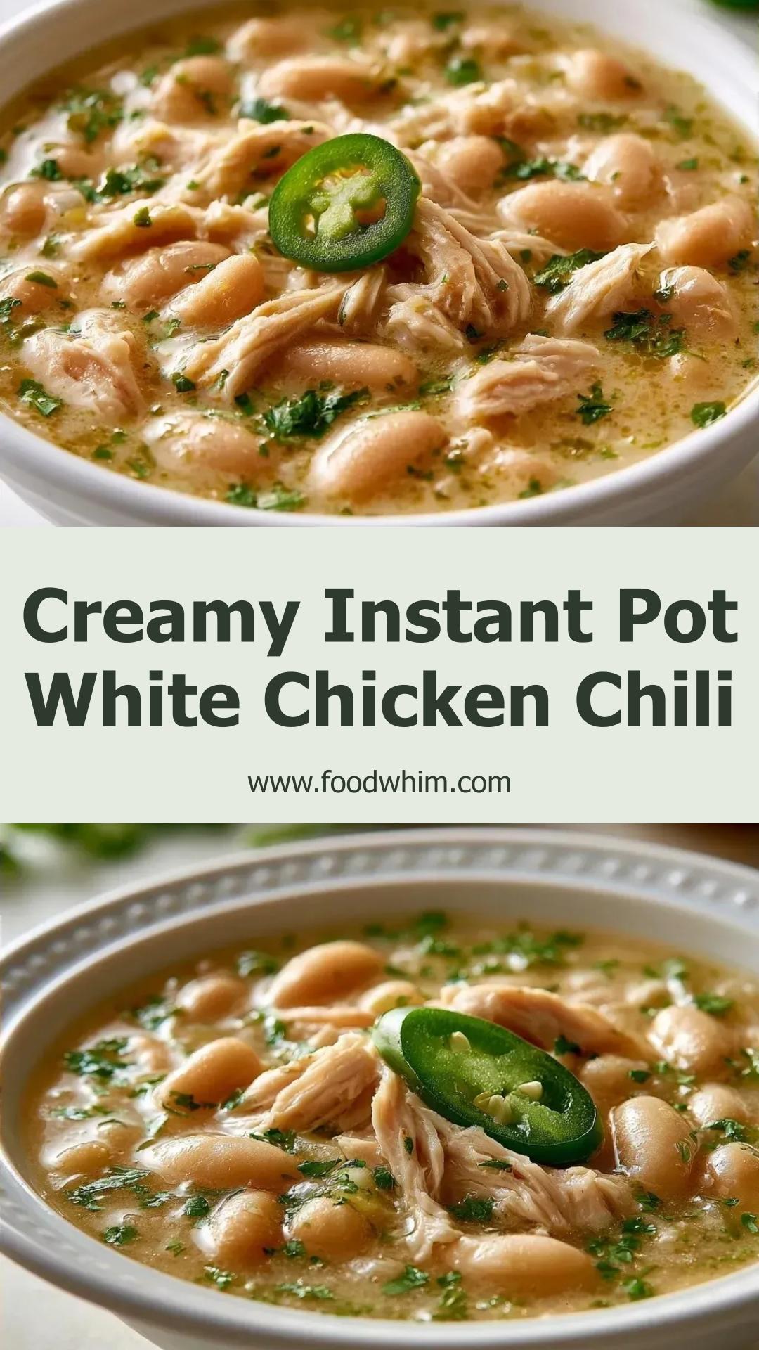 Instant Pot White Chicken Chili: Creamy and Hearty for Easy Meal Prep — pin 2
