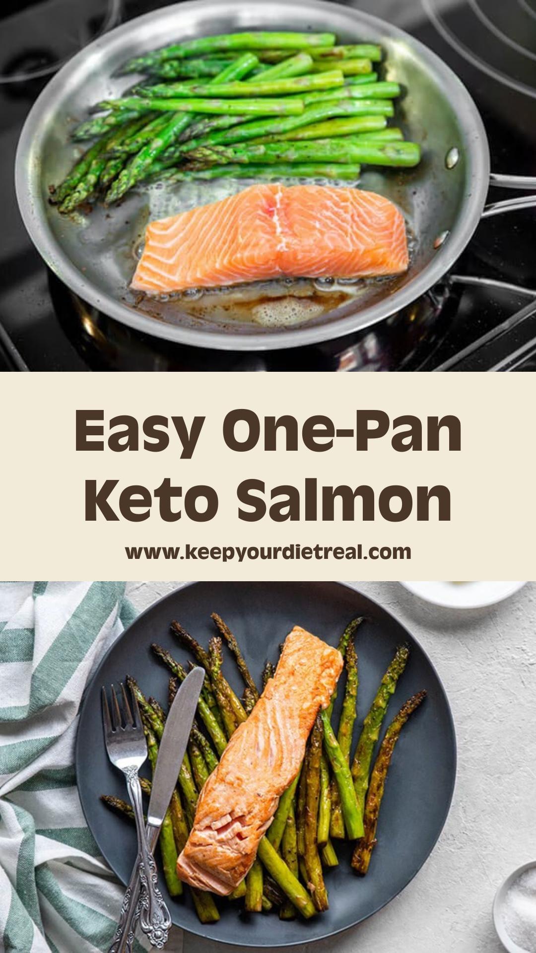 One-Pan Keto Salmon and Asparagus with Butter and Lemon — pin 1