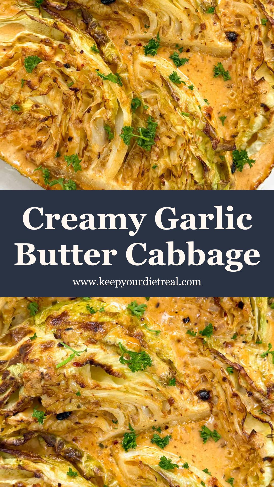Garlic Butter Melting Cabbage With Creamy Parmesan Sauce — pin 2