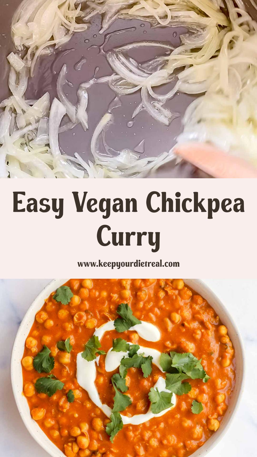 Vegan Chickpea Curry With Creamy Coconut Tomato Sauce — pin 1