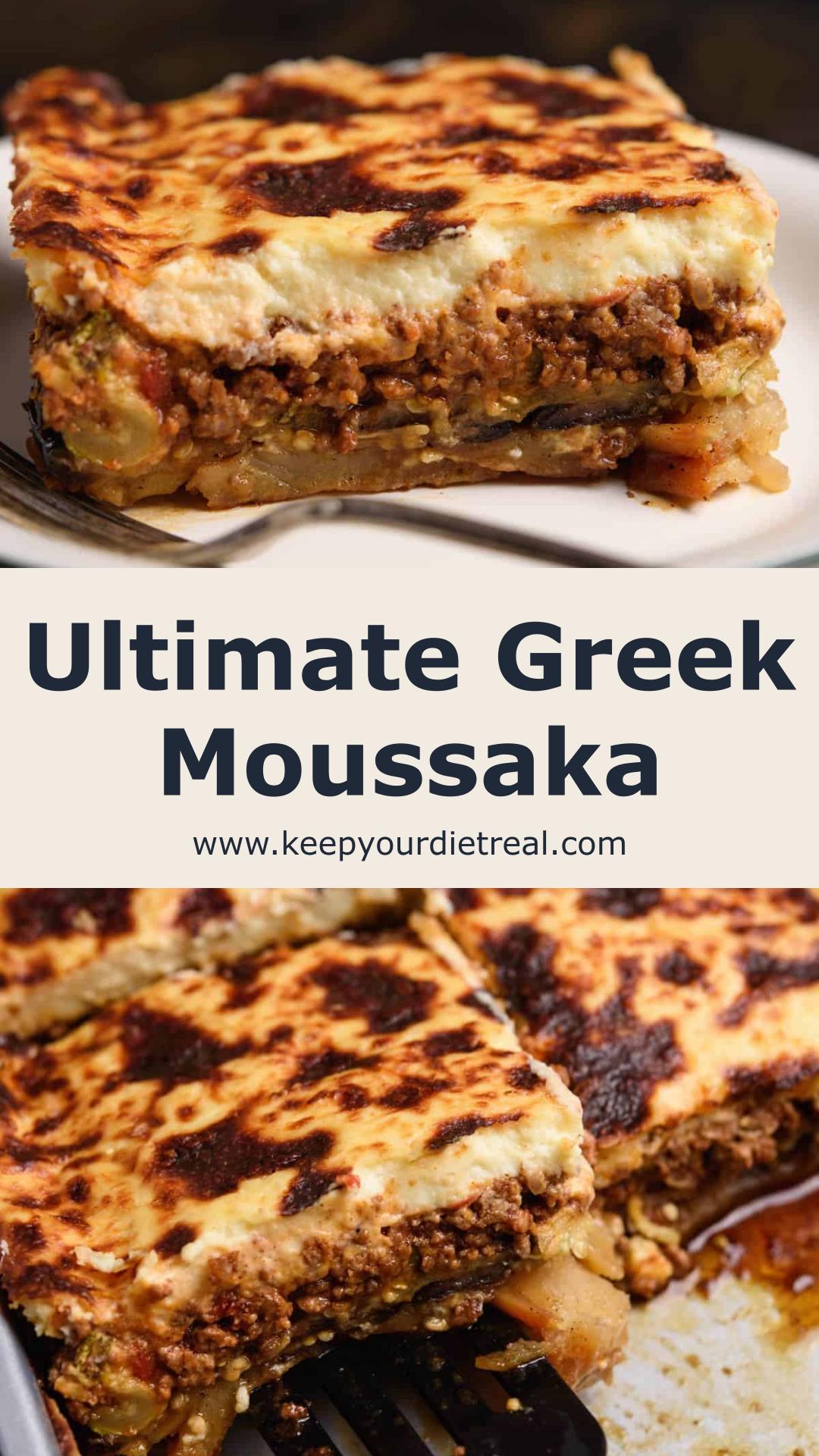 Greek Moussaka with Fried Vegetables and Golden Béchamel — pin 3