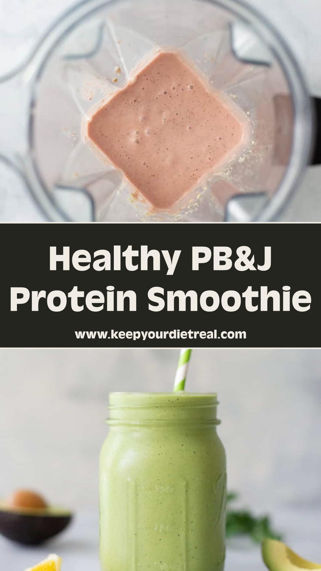 PB&J Protein Smoothie with Frozen Strawberries — pin 6