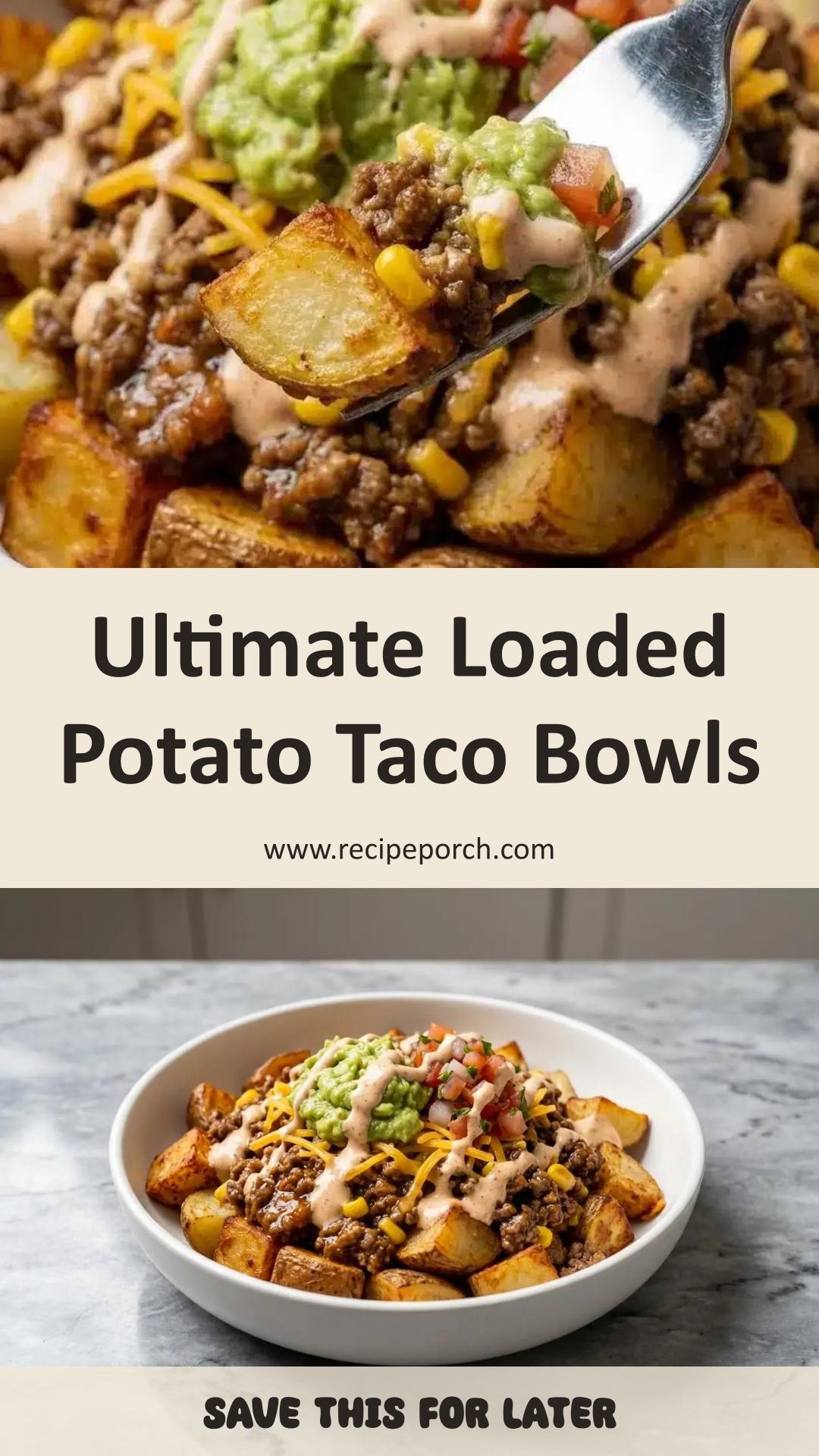Crispy Loaded Potato Taco Bowls with Ground Beef — pin 1