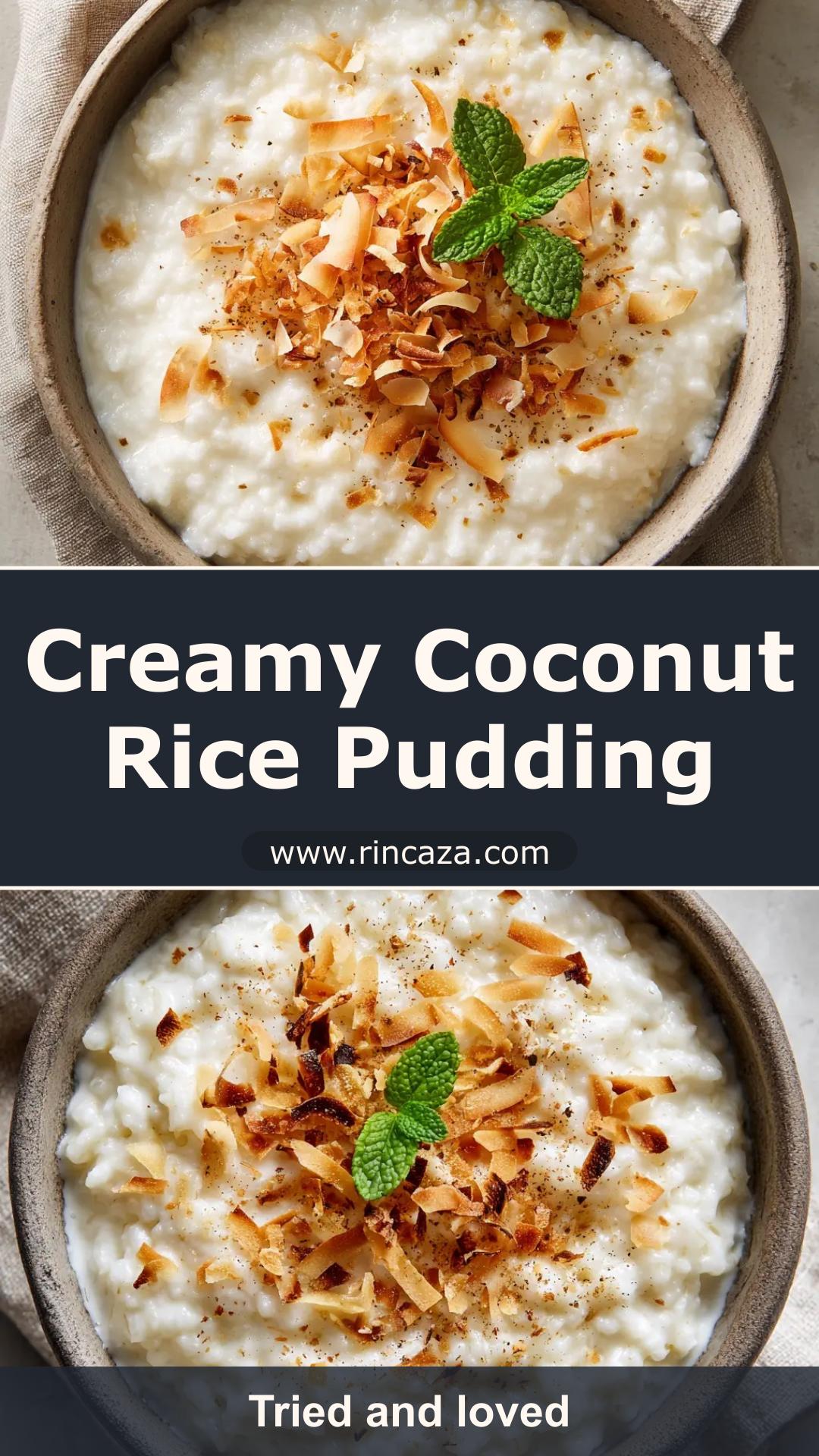 Creamy Coconut Rice Pudding with Toasted Coconut and Nutmeg — pin 2