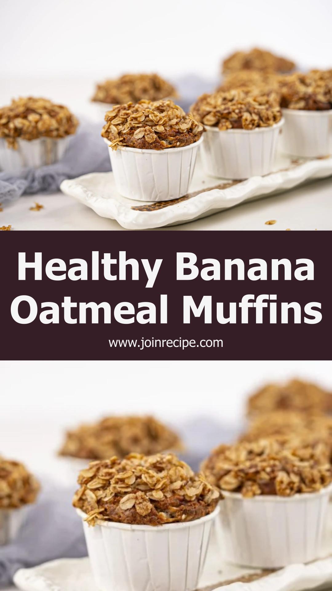 Healthy Banana Oatmeal Muffins: One-Bowl Recipe for Easy Meal Prep — pin 1