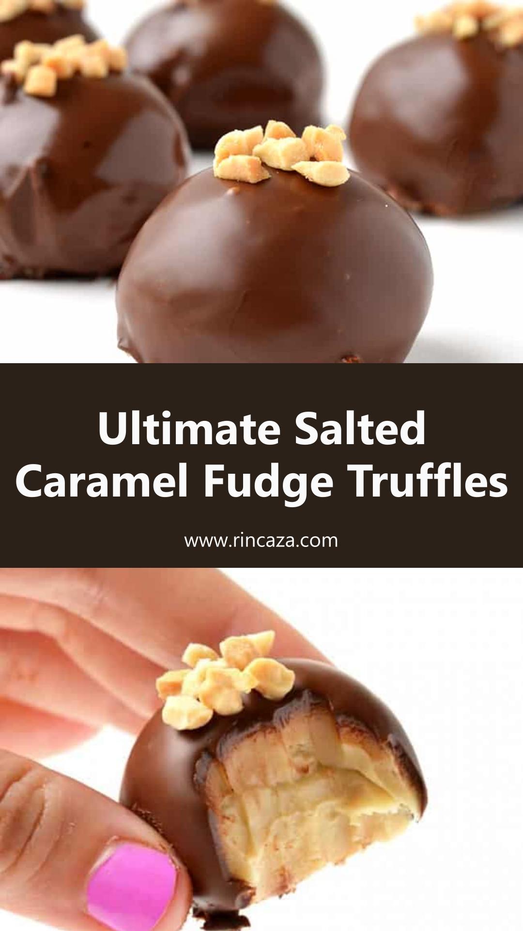 Salted Caramel Fudge Truffles with Dark Chocolate Coating — pin 2