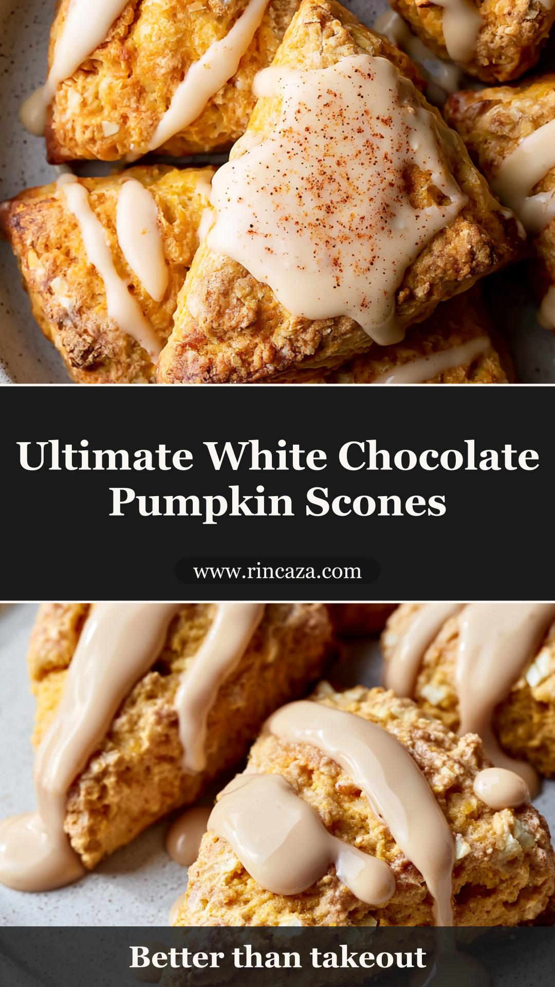 White Chocolate Pumpkin Scones with Browned-Butter Espresso Glaze — pin 4