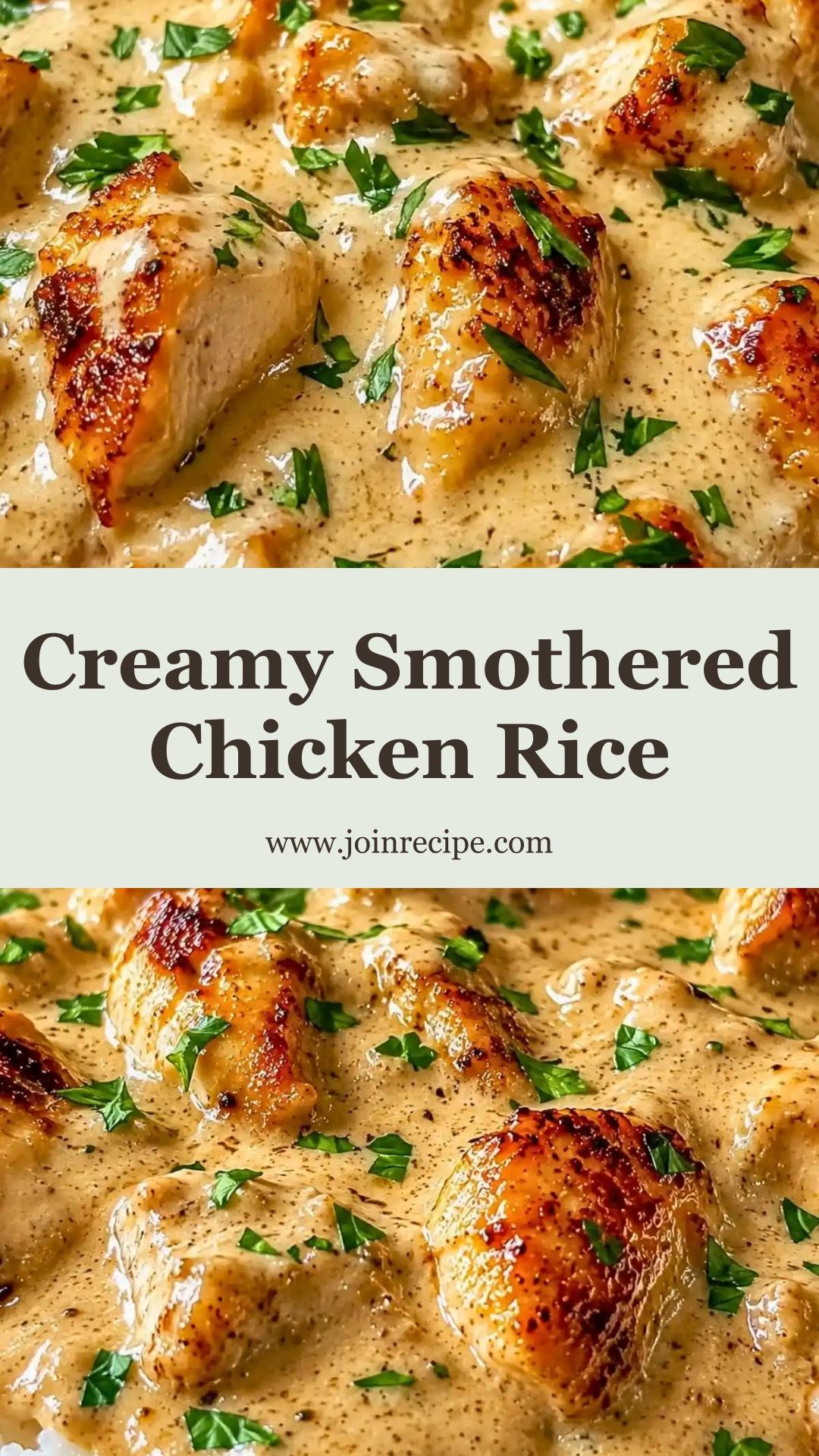 Creamy Smothered Chicken and Rice: A Cozy Weeknight Dinner — pin 3