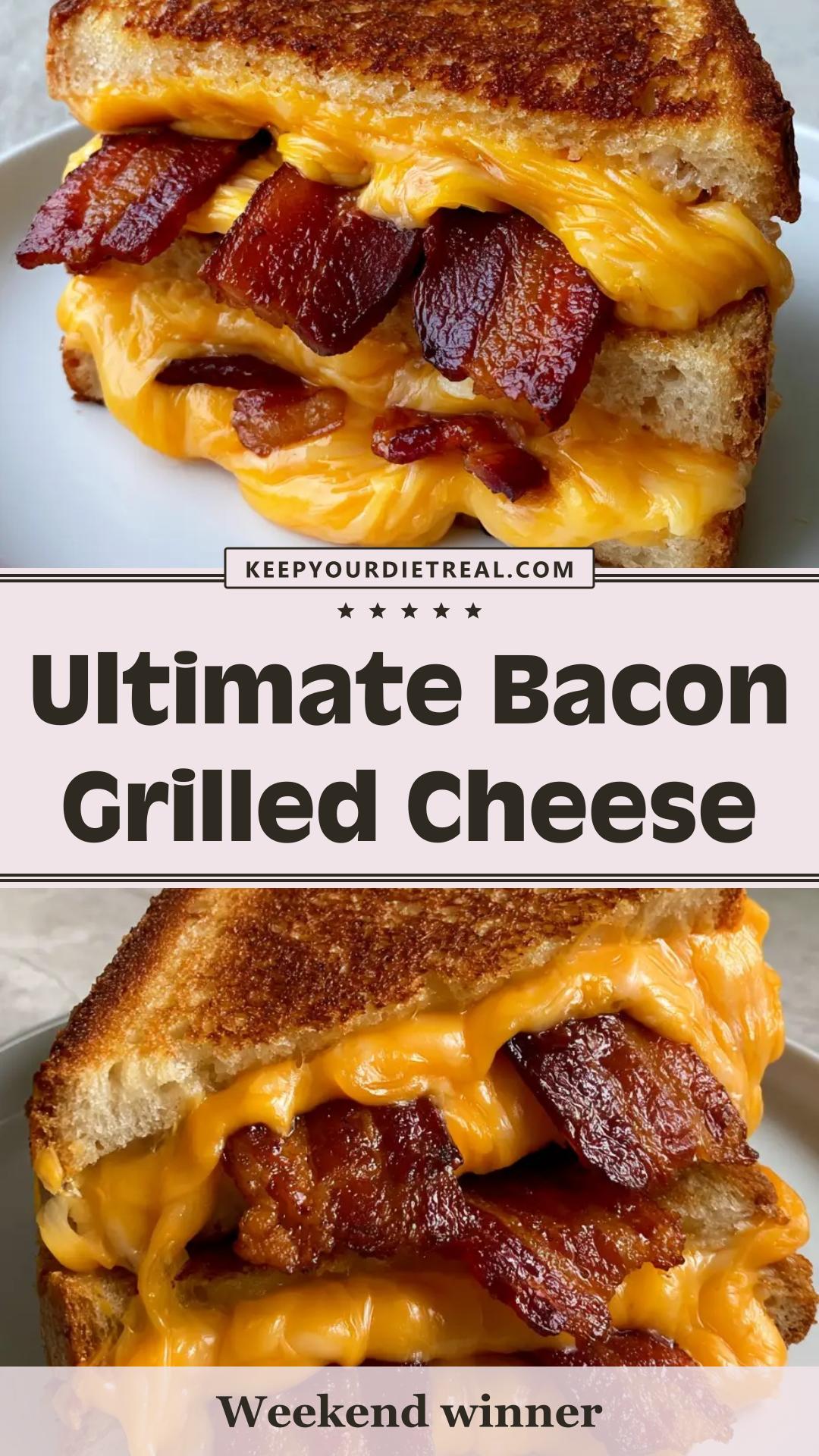 Bacon Grilled Cheese Sandwich with Crispy Sourdough and Sharp Cheddar — pin 2