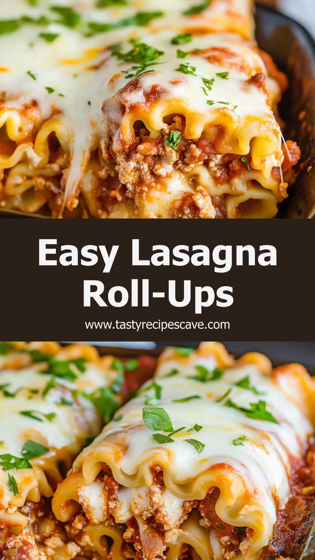 Easy Lasagna Roll-Ups With Cheesy Beef and Marinara — pin 3