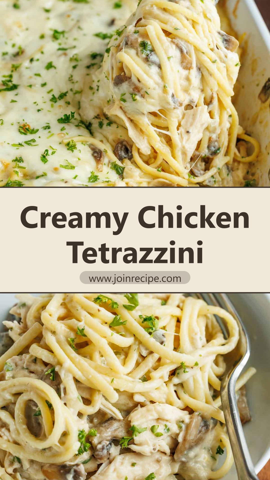 Chicken Tetrazzini with Creamy Mushroom Sauce and Mozzarella — pin 2
