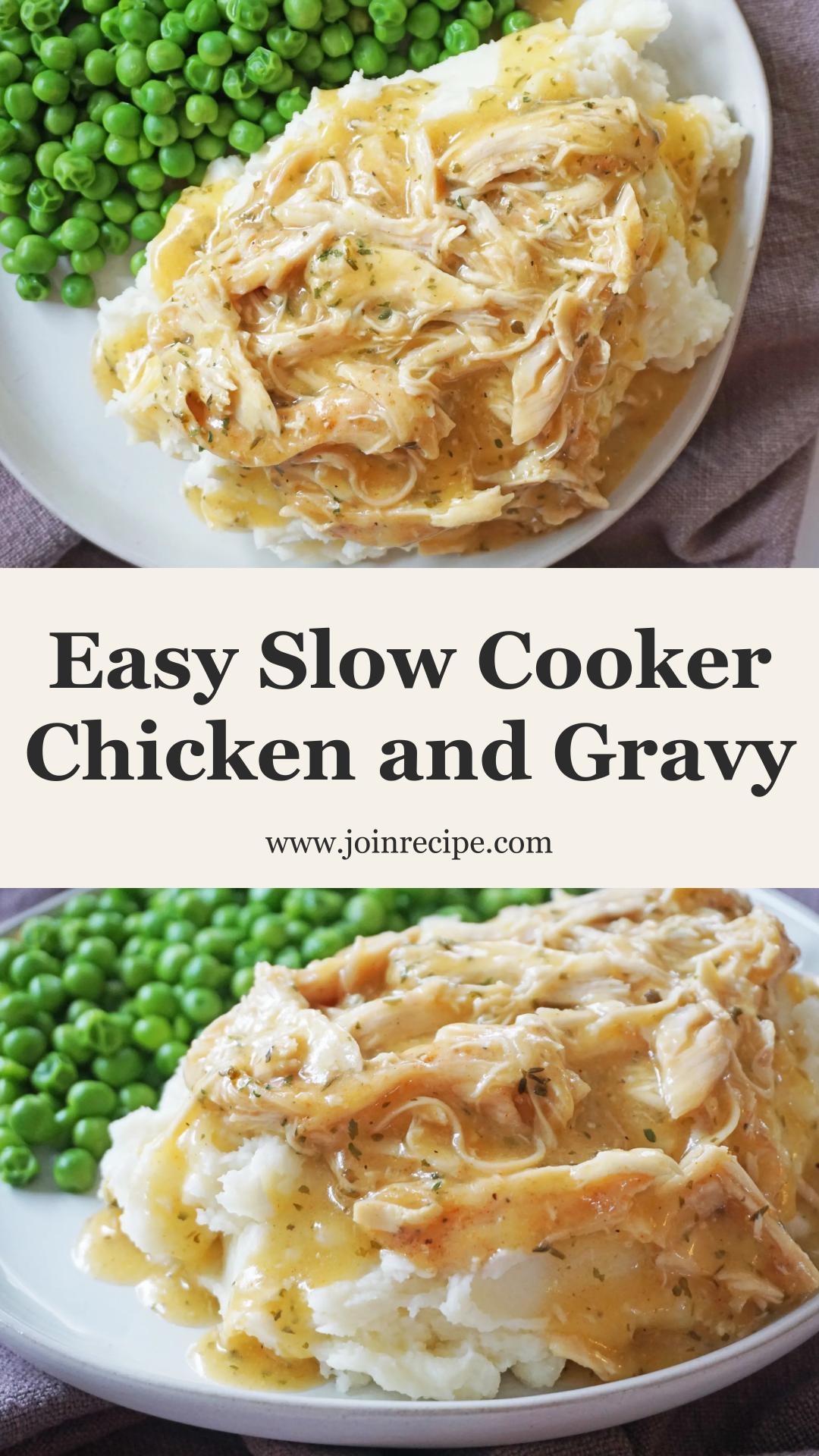 Slow Cooker Chicken and Gravy with Shredded Chicken — pin 2