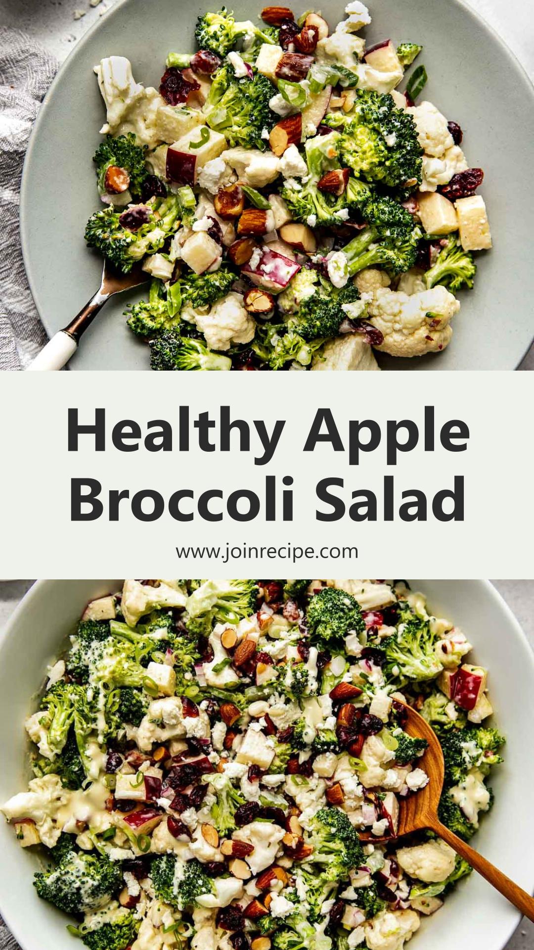 Apple Broccoli Cauliflower Salad with Lemon Dressing — pin 1