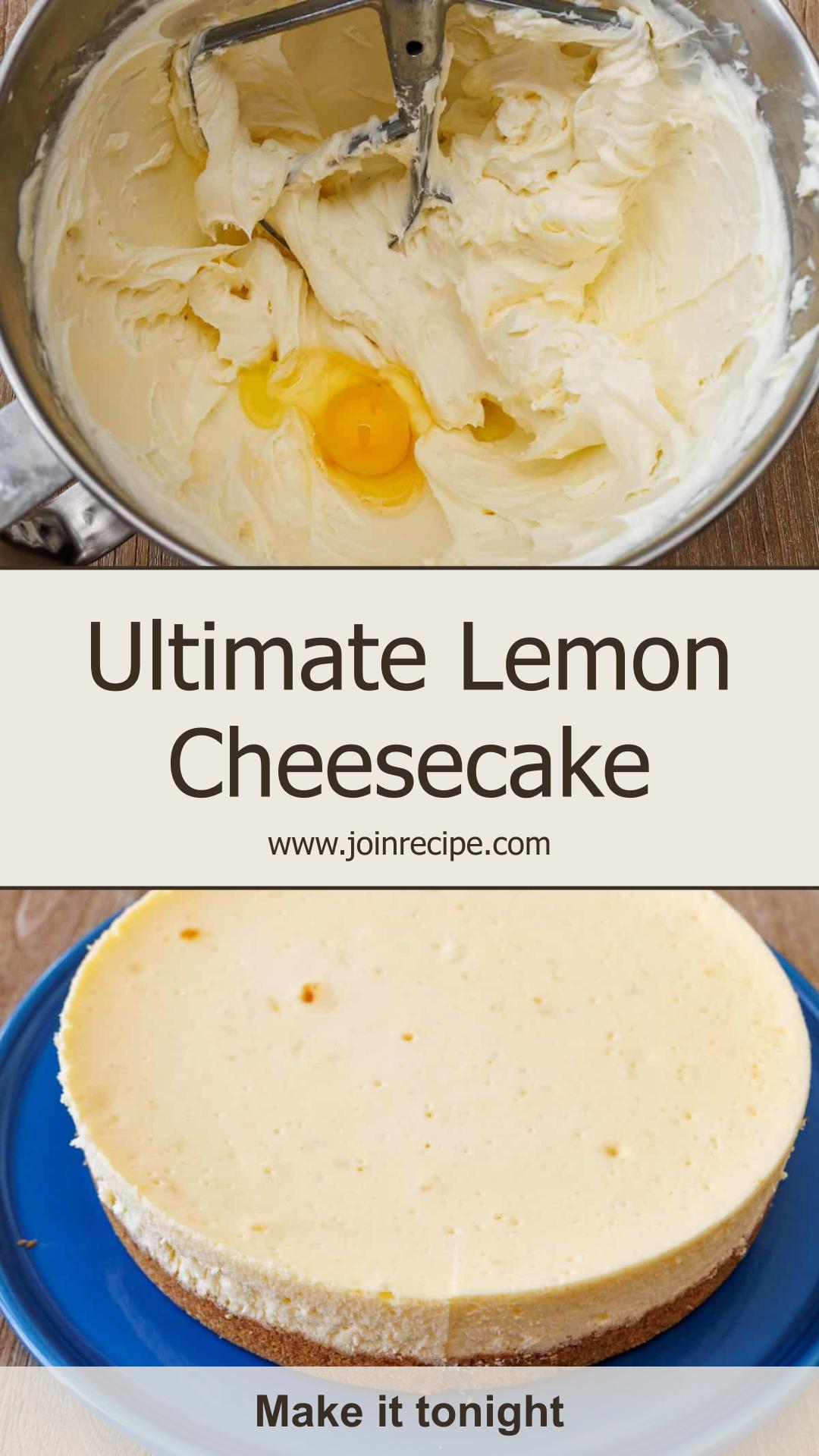 Lemon Cheesecake with Tangy Lemon Curd and Whipped Cream — pin 2