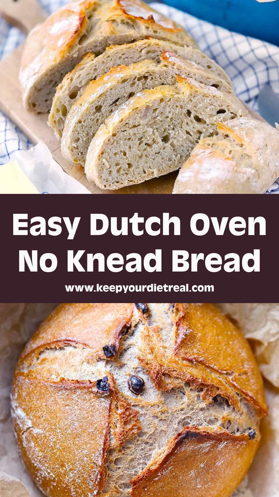Dutch Oven No Knead Bread with a Crisp Crust and Fluffy Interior — pin 2