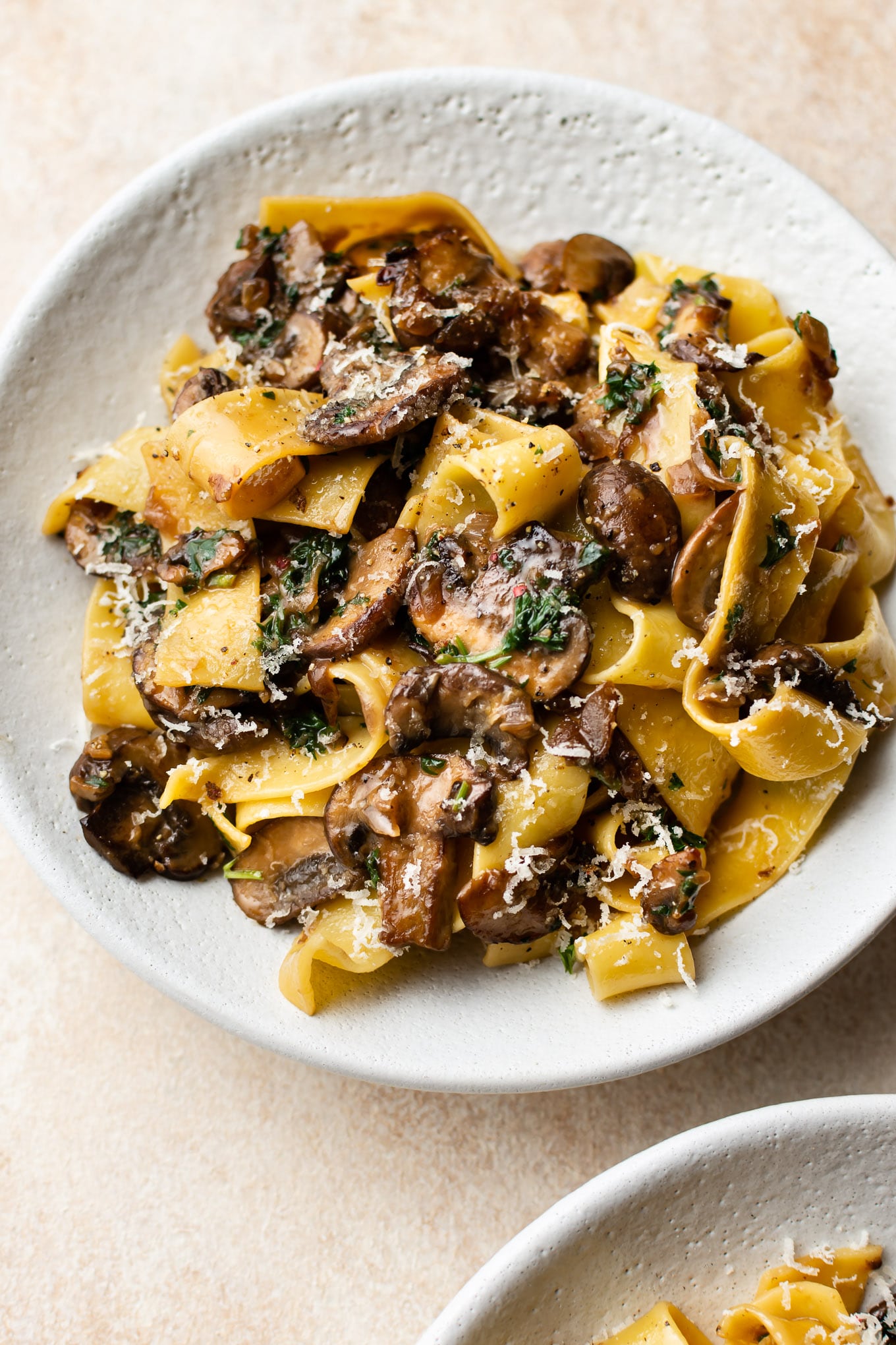 Garlic Mushroom Pasta with Lemon Parmesan Sauce