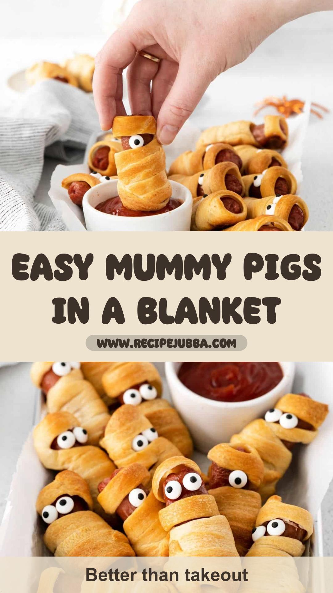 Mummy Pigs in a Blanket with Golden Crescent Roll Wraps — pin 2