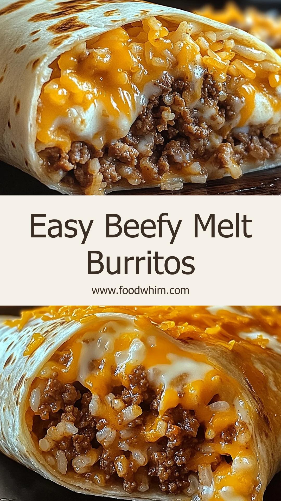 Beefy Melt Burritos with Seasoned Beef, Rice, and Nacho Cheese — pin 2