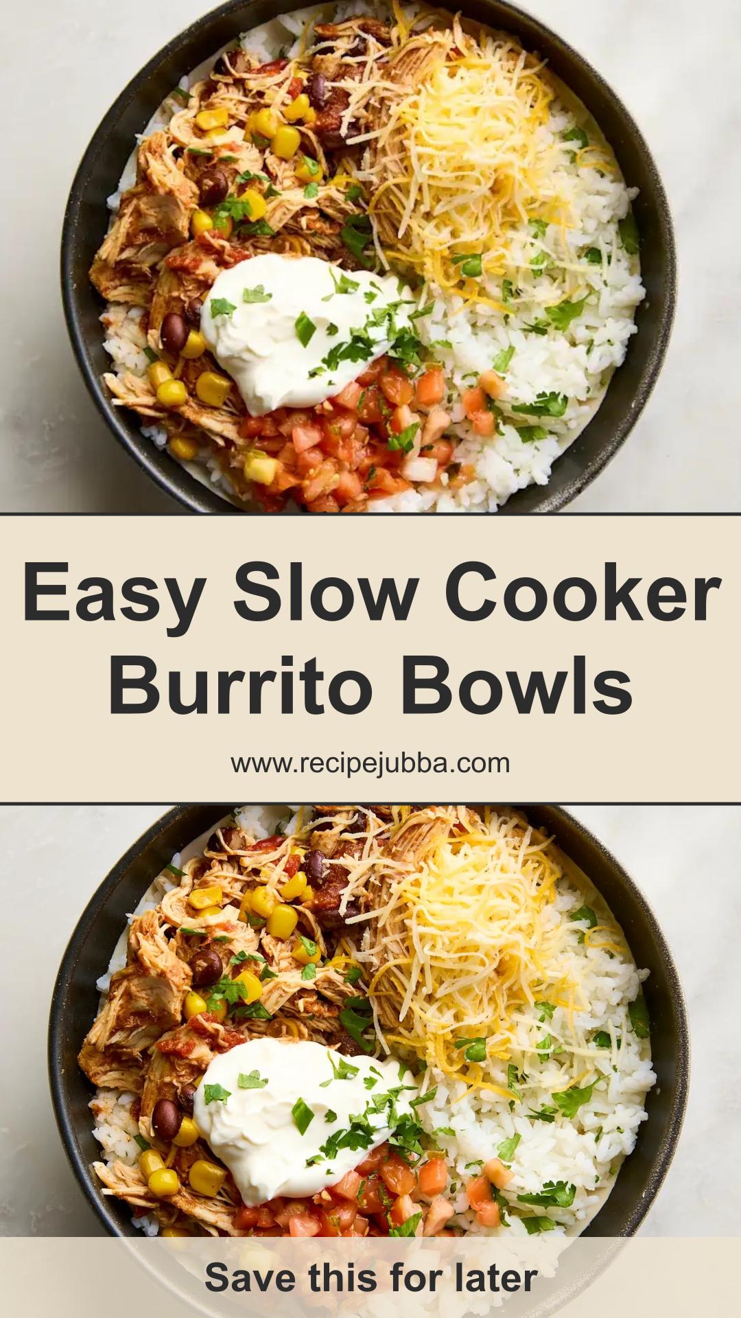 Slow Cooker Chicken Burrito Bowls with Tender Chicken and Black Beans — pin 2