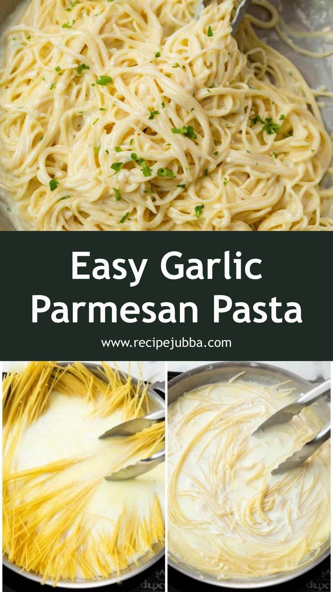 One-Pot Garlic Parmesan Pasta with Buttery Cream Sauce — pin 1