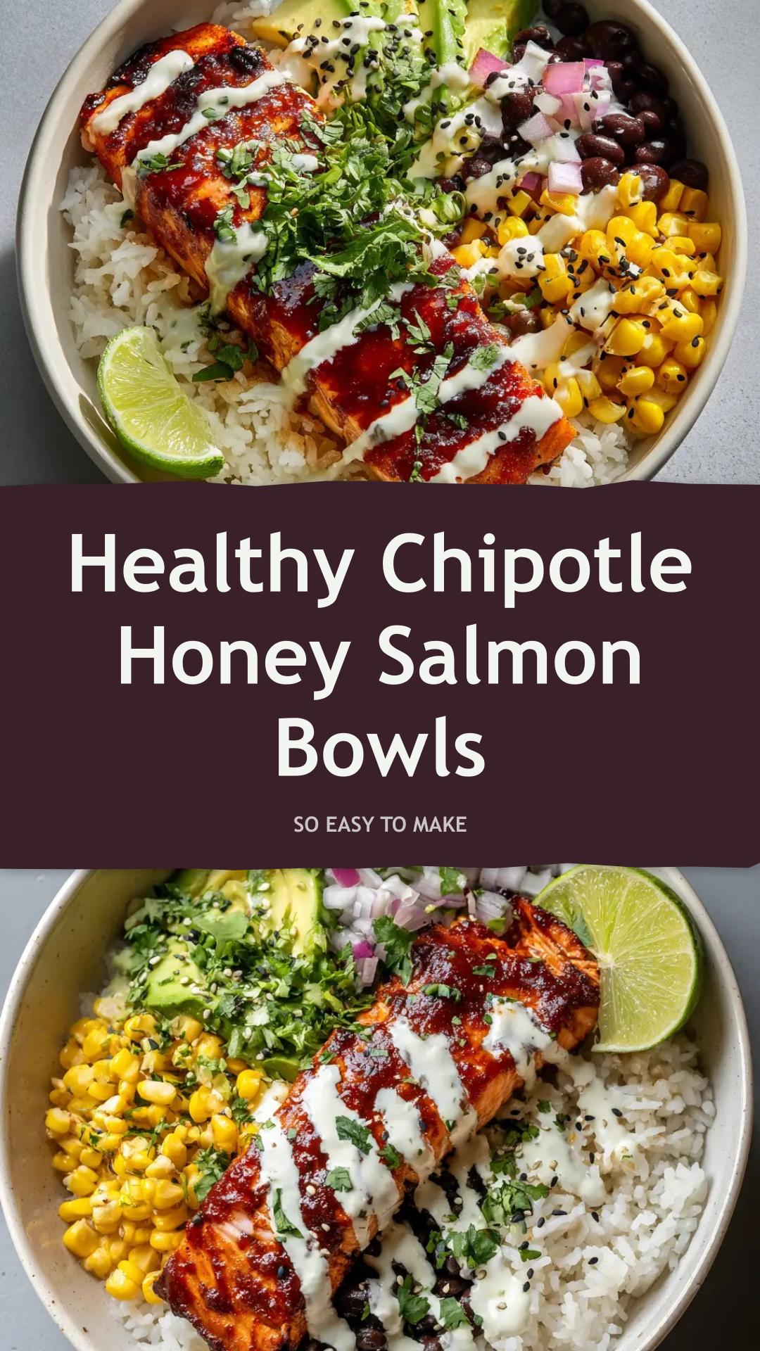 Chipotle Honey Salmon Bowls with Cilantro-Lime Sauce — pin 1