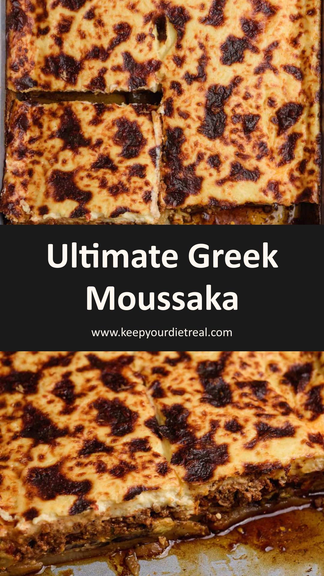 Greek Moussaka with Fried Vegetables and Golden Béchamel — pin 1
