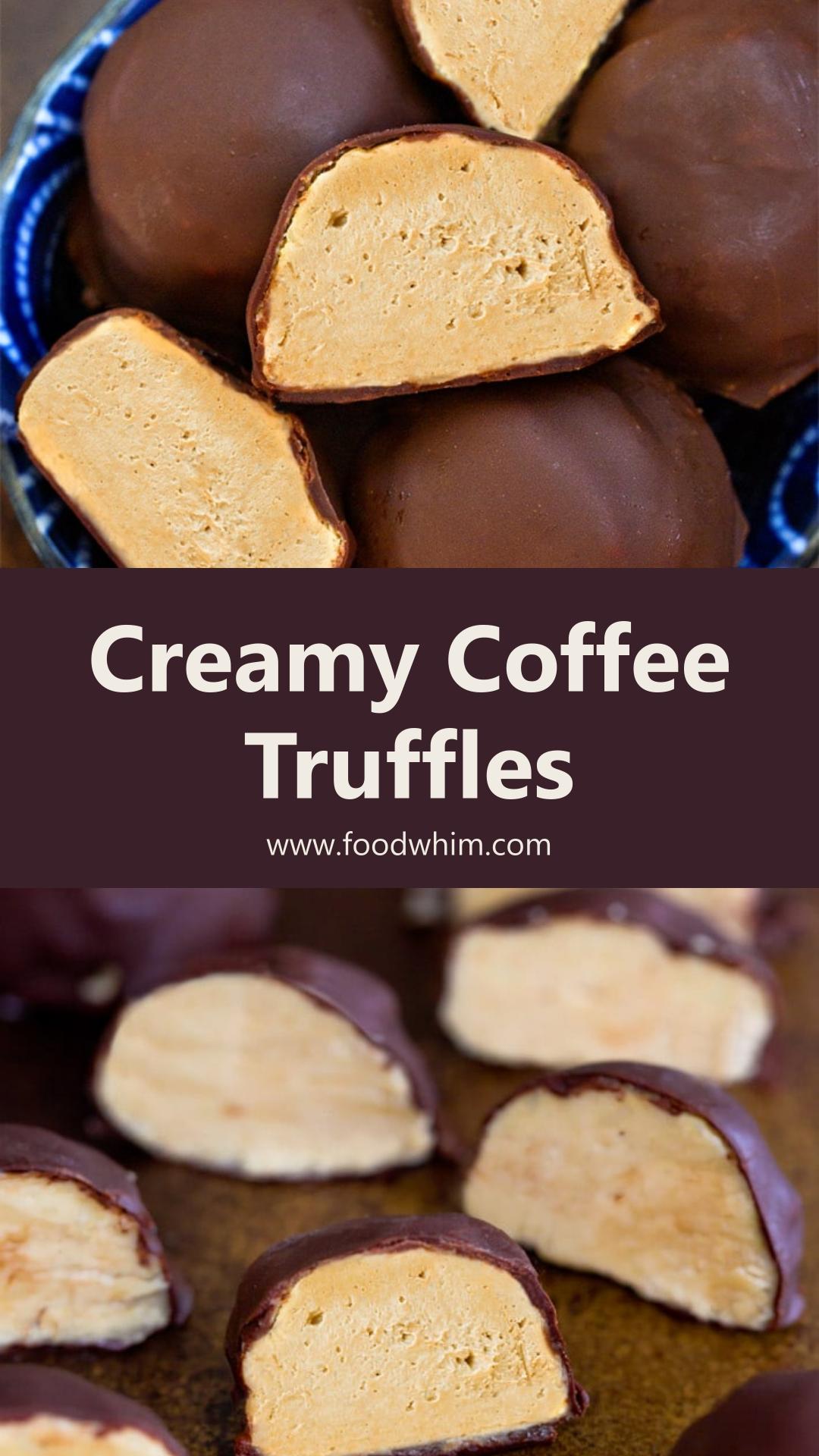 Coffee Truffles with Creamy Coffee Centers and Dark Chocolate Shell — pin 1
