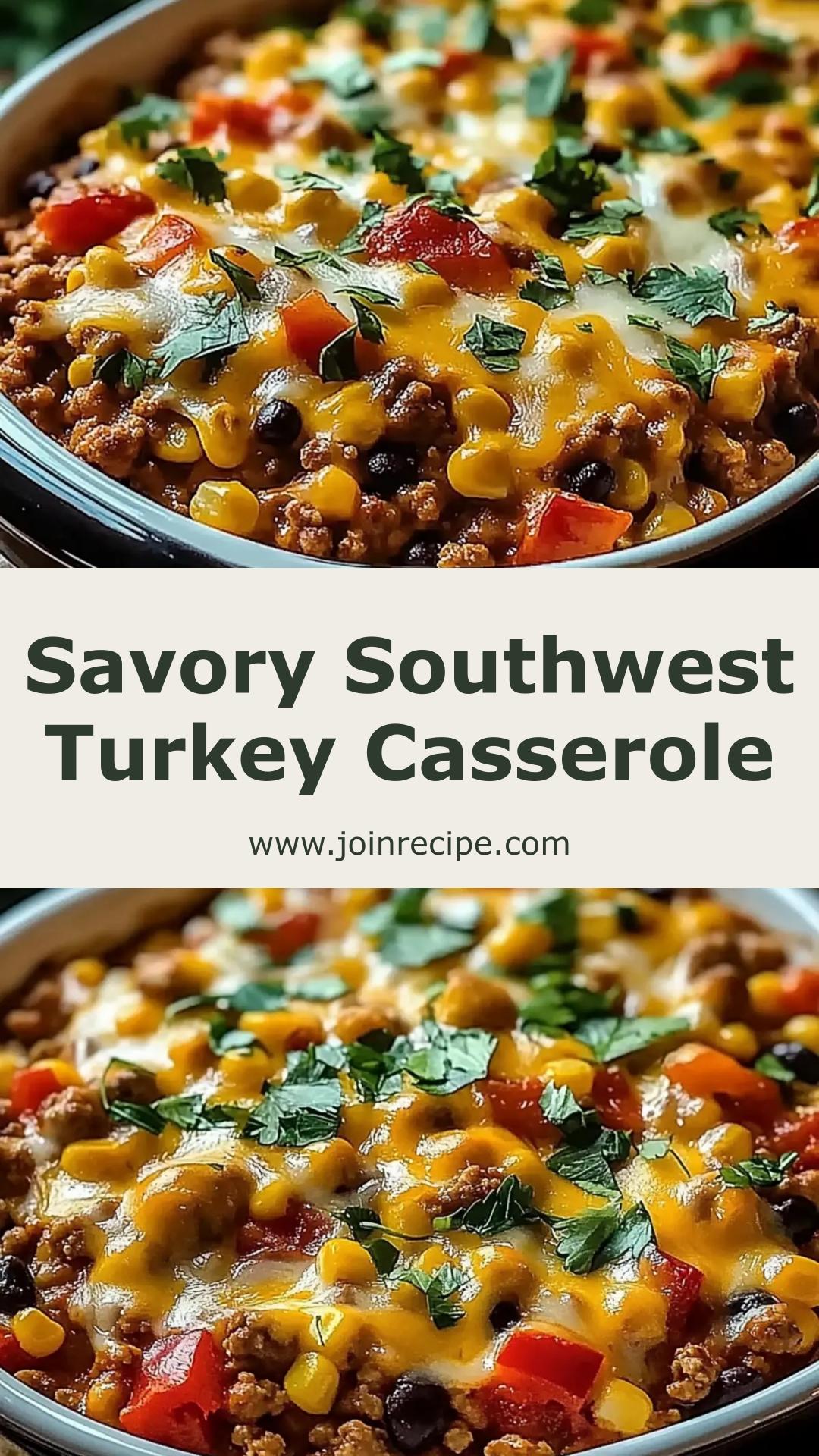 Savory Southwest Ground Turkey Casserole — pin 1