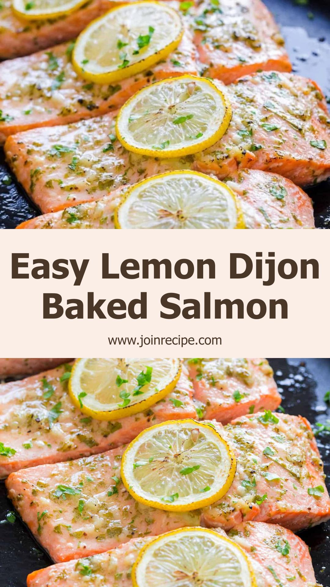 Baked Salmon with Zesty Lemon Dijon Garlic Marinade — pin 1