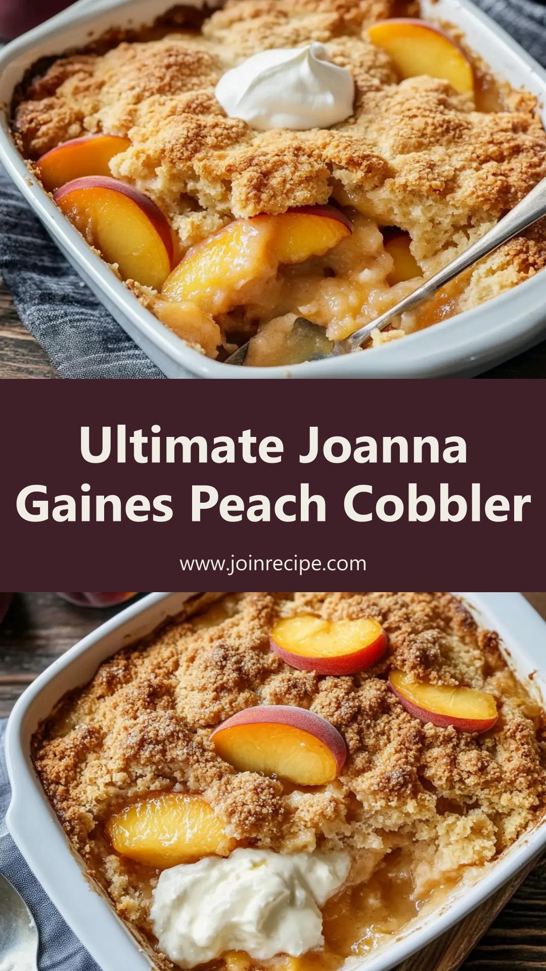 Joanna Gaines Peach Cobbler: Comforting Dessert with Buttery Crust — pin 3
