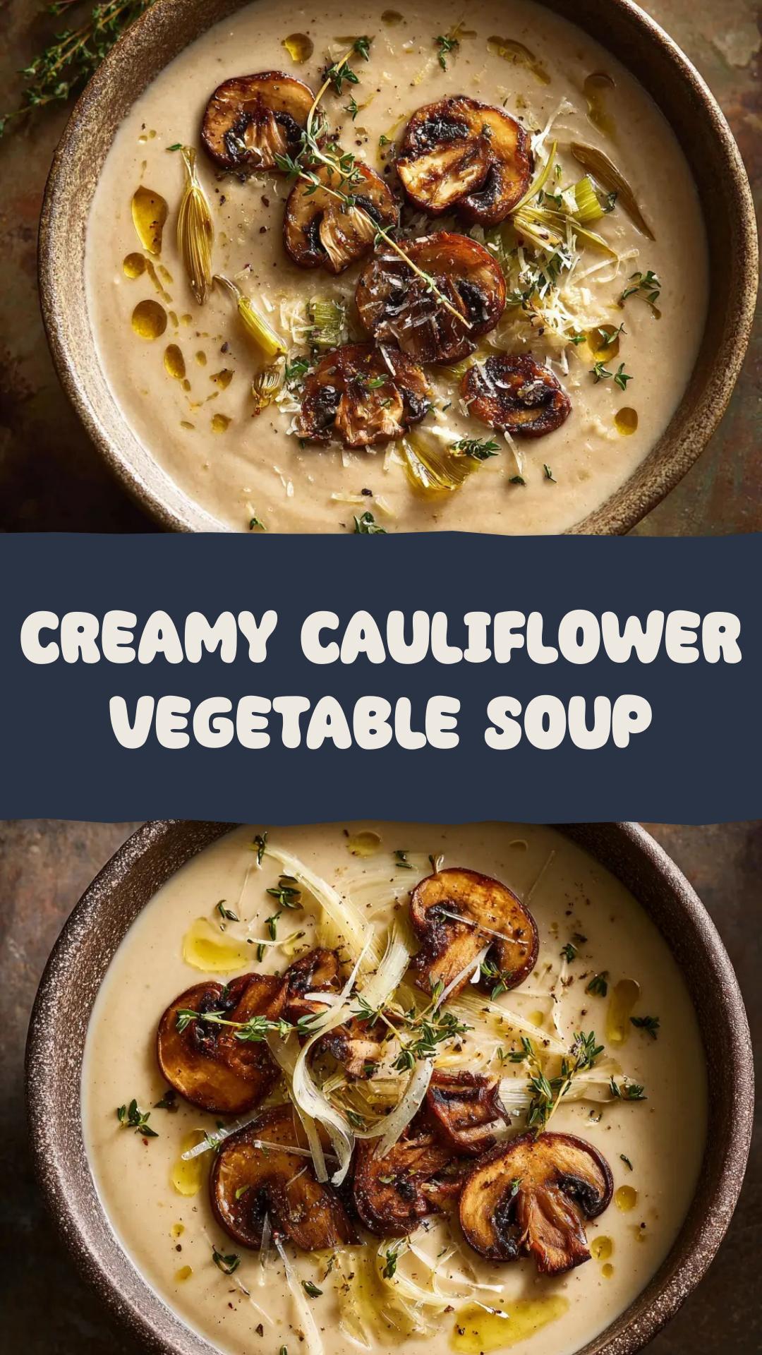 Creamy Vegetable Soup with Roasted Cauliflower and Yukon Gold Potatoes — pin 1