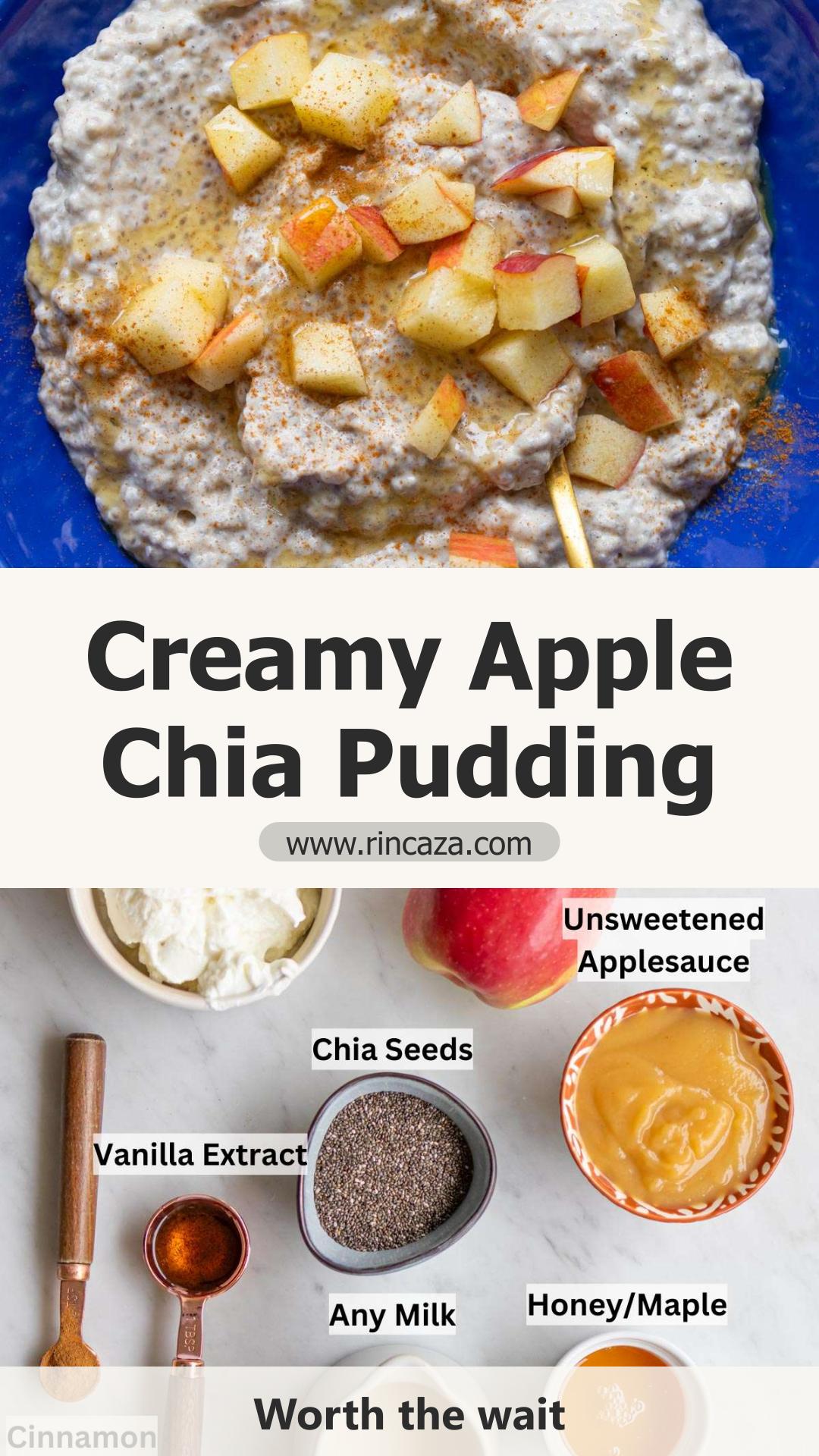 Overnight Apple Chia Pudding with Creamy Greek Yogurt and Cinnamon — pin 3