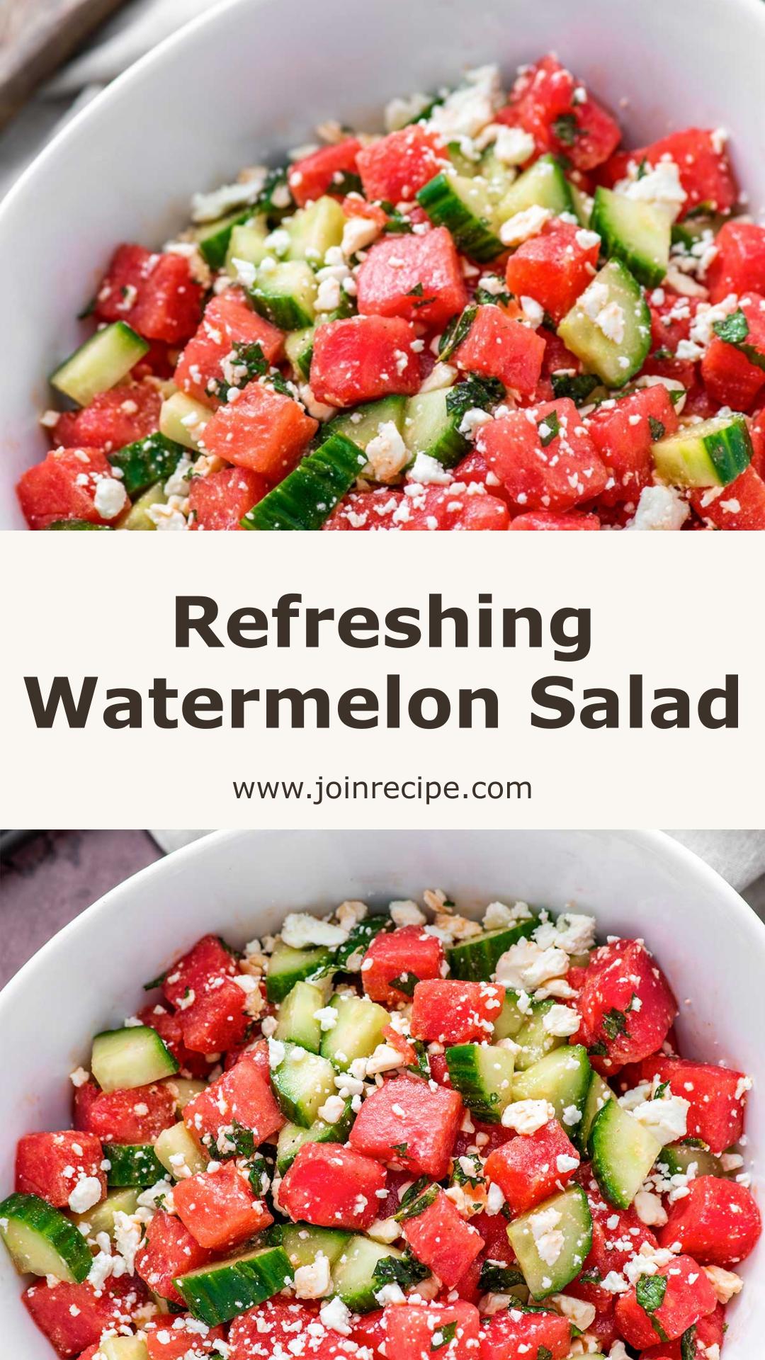 Watermelon Salad with Cucumber and Feta: A Refreshing Summer Side — pin 2