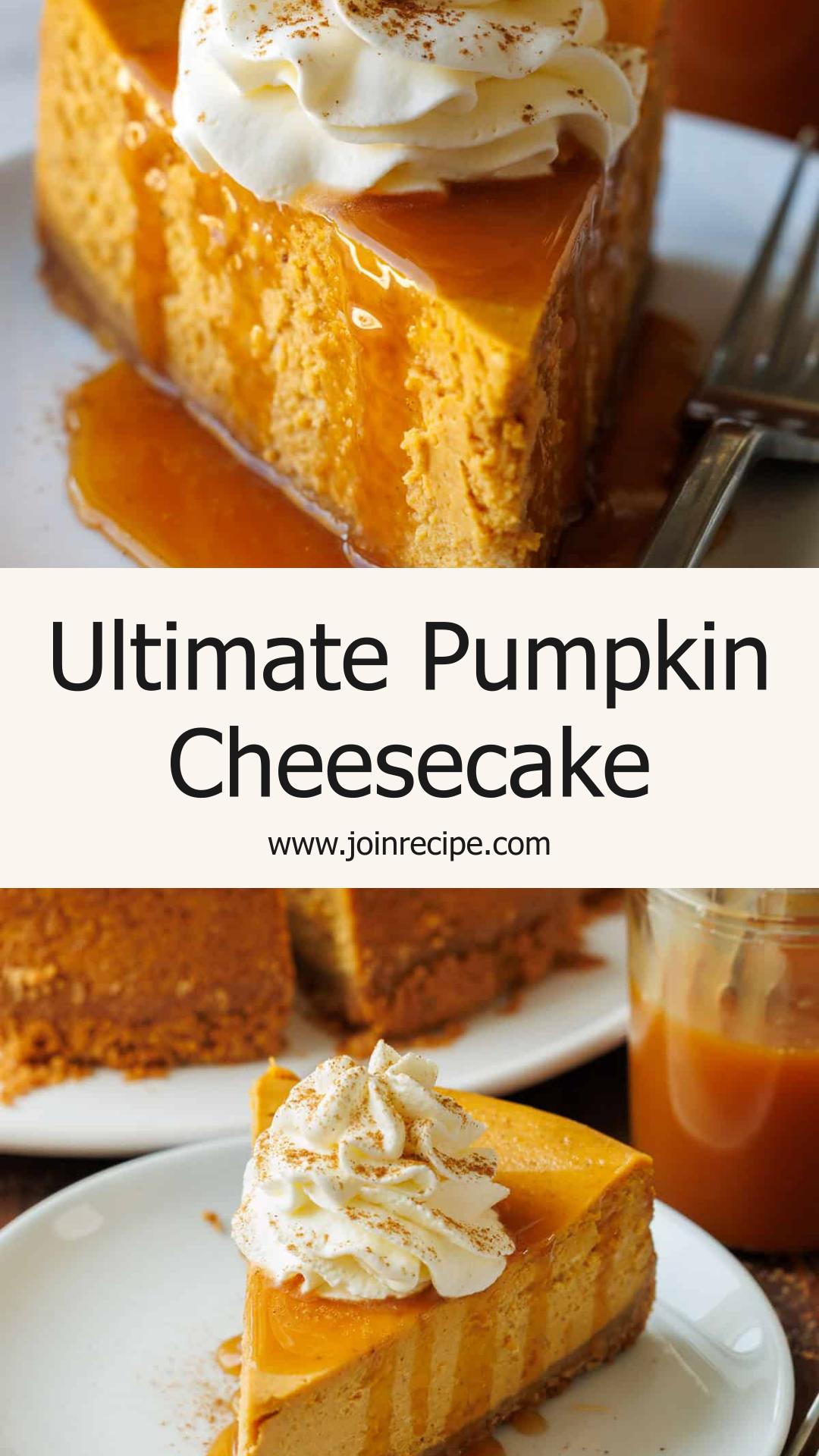 Pumpkin Cheesecake With Creamy Spiced Filling and Graham Cracker Crust — pin 1