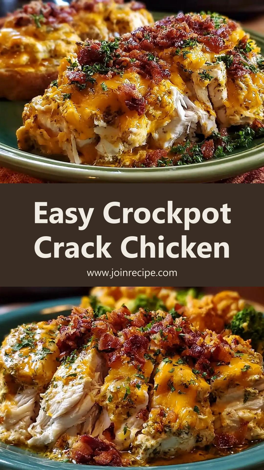 Crockpot Crack Chicken: Creamy Shredded Goodness with 5 Ingredients — pin 1