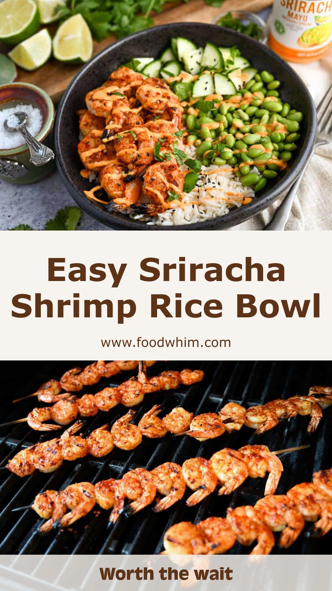 Sriracha Shrimp and Rice Bowl with Grilled Shrimp and Spicy Mayo — pin 3