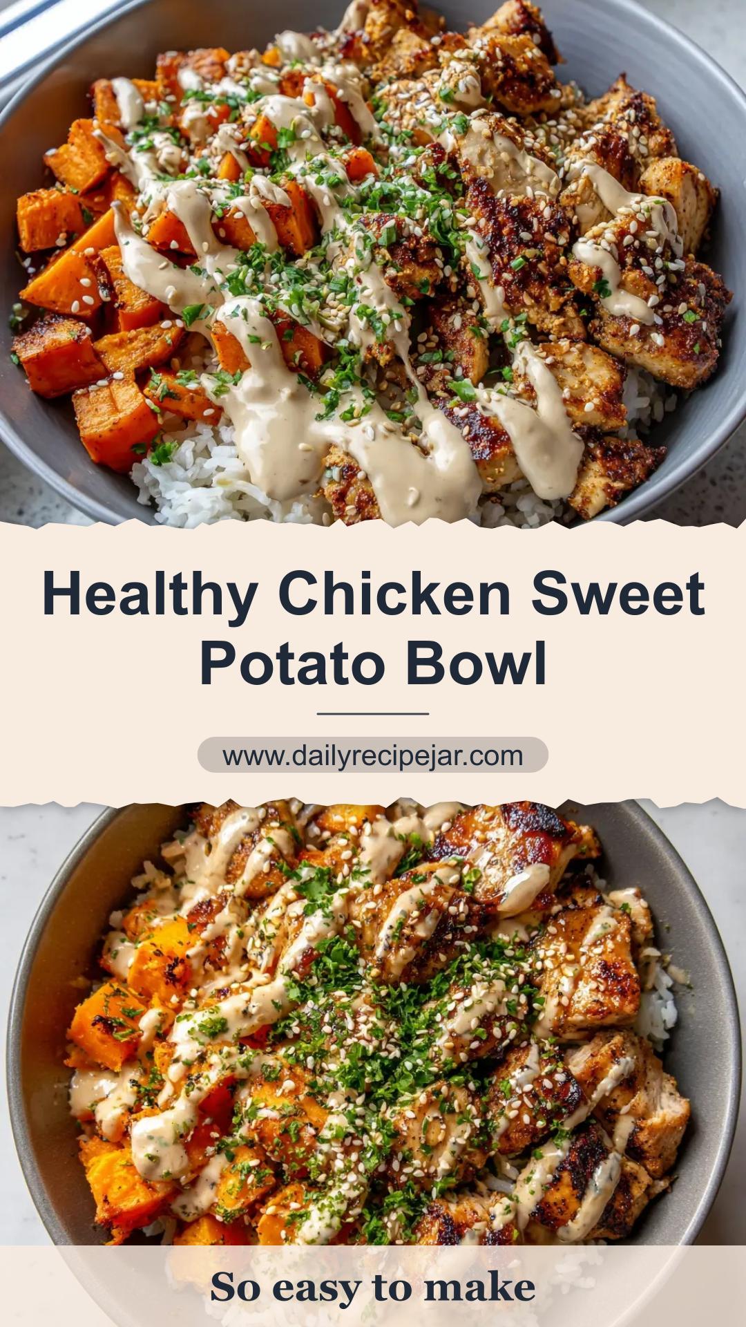 Chicken Sweet Potato Bowl with Tahini Sauce — pin 2