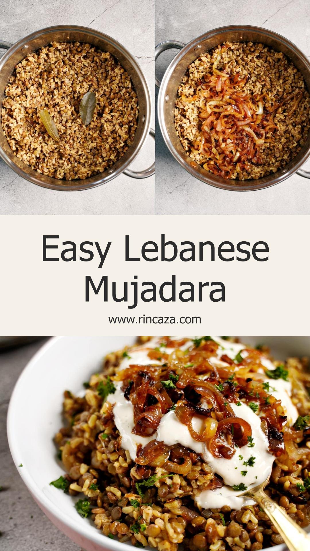 Lebanese Mujadara with Cumin Caramelized Onions — pin 2