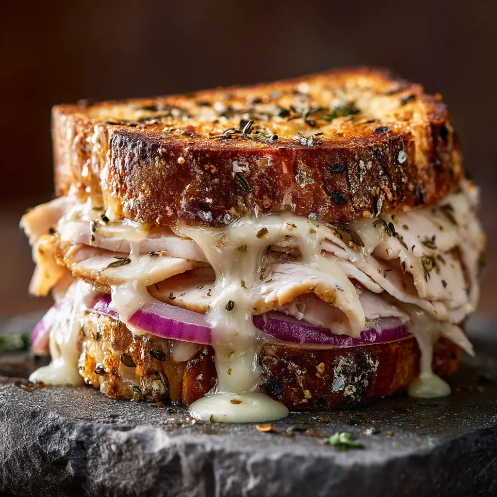 Turkey Dijon Melt with Gruyère and Provolone
