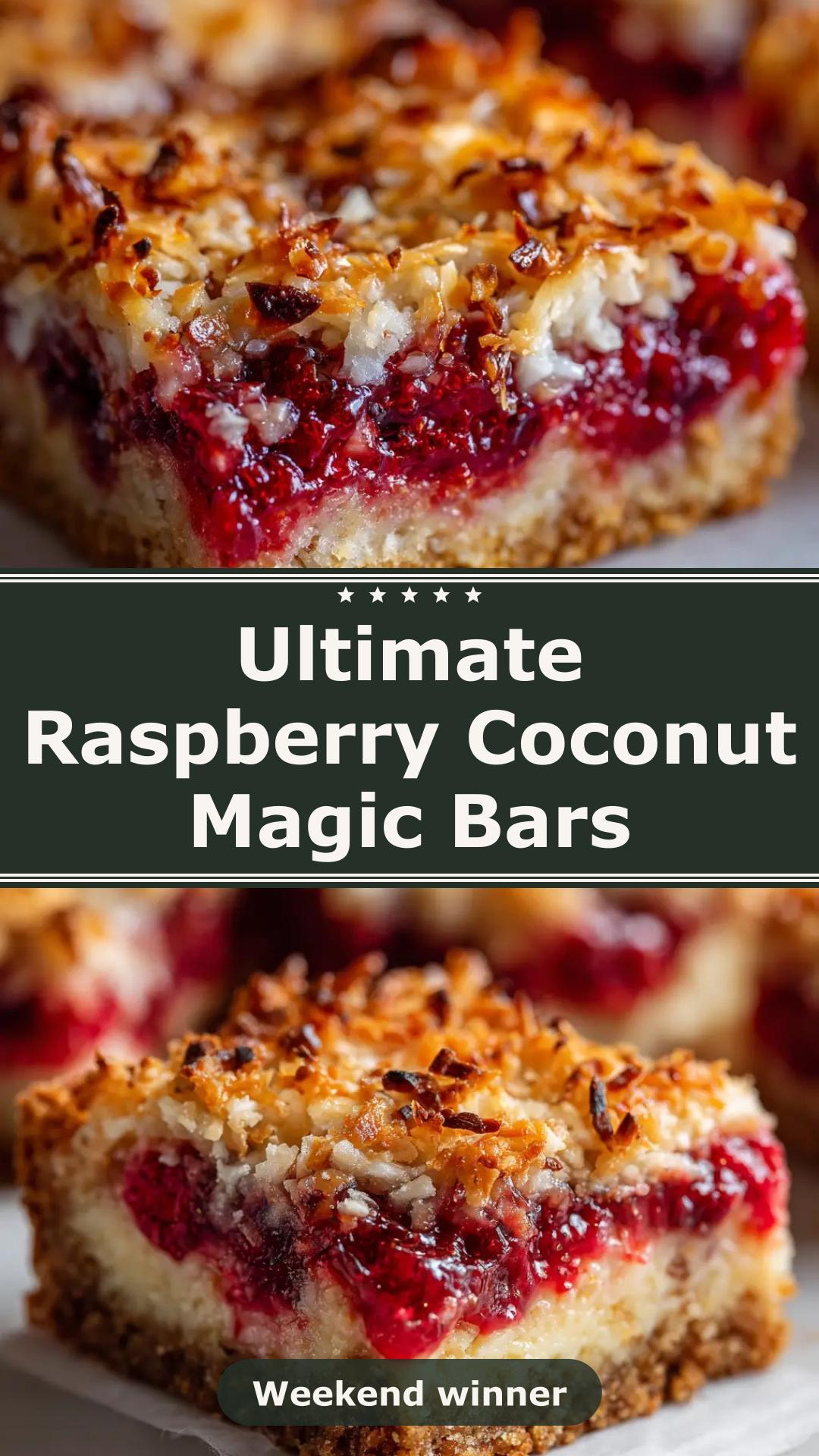Raspberry Coconut Magic Bars with White Chocolate — pin 2