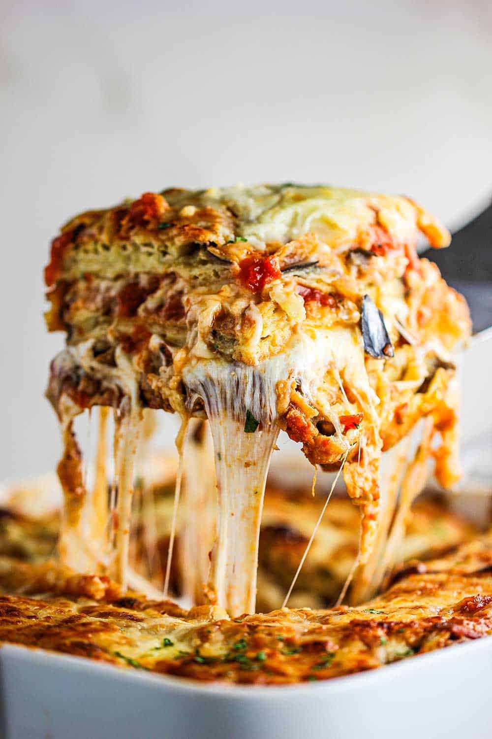 Authentic Eggplant Parmesan with Homemade Marinara and Fresh Mozzarella