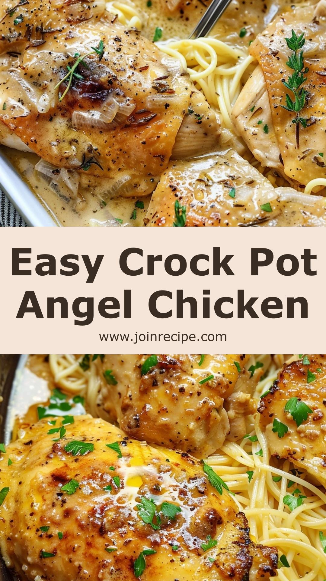 Crock Pot Angel Chicken: Easy Slow-Cooked Comfort Meal — pin 1