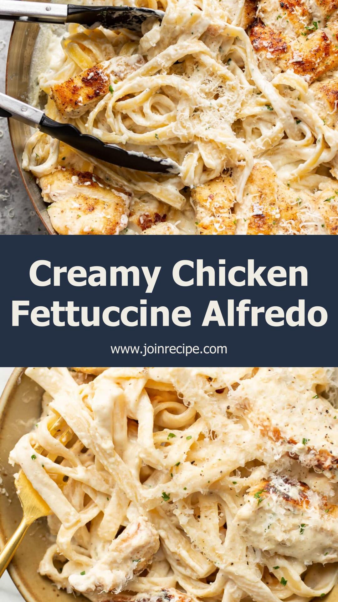 Chicken Fettuccine Alfredo with Golden Garlic Chicken — pin 3
