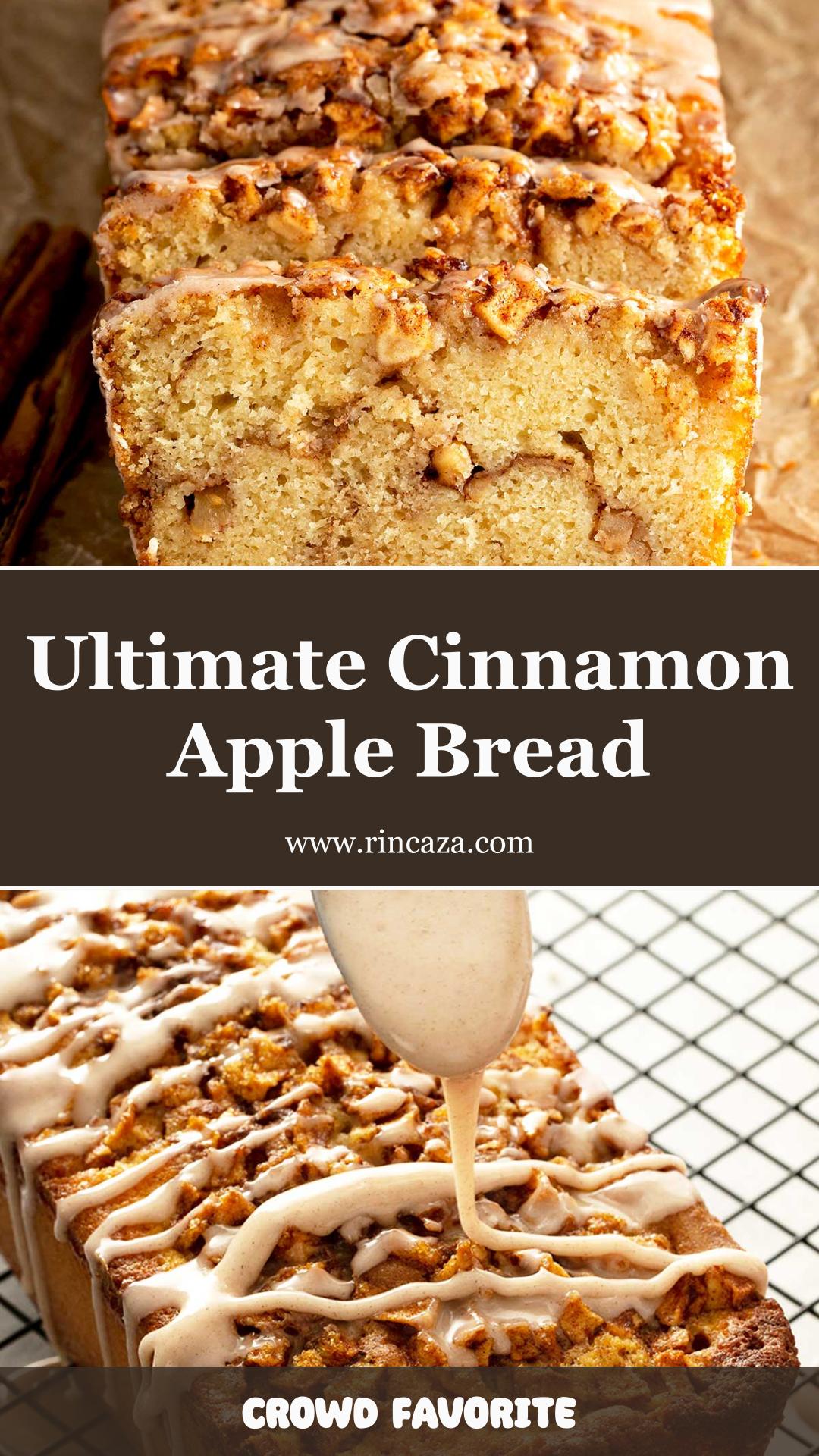 Cinnamon Apple Bread with Brown Sugar Swirls and Cinnamon Glaze — pin 1
