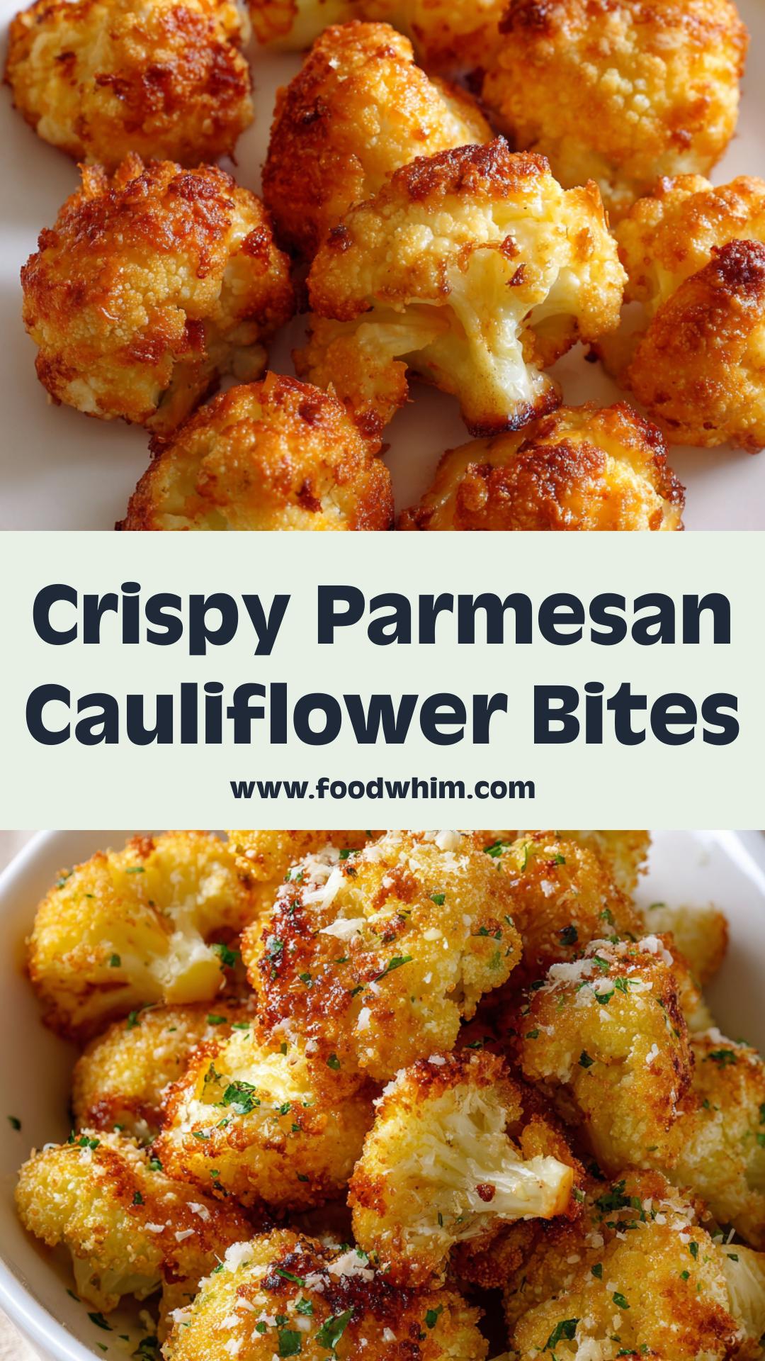 Crispy Parmesan Cauliflower Bites with Golden Panko Crust — pin 1