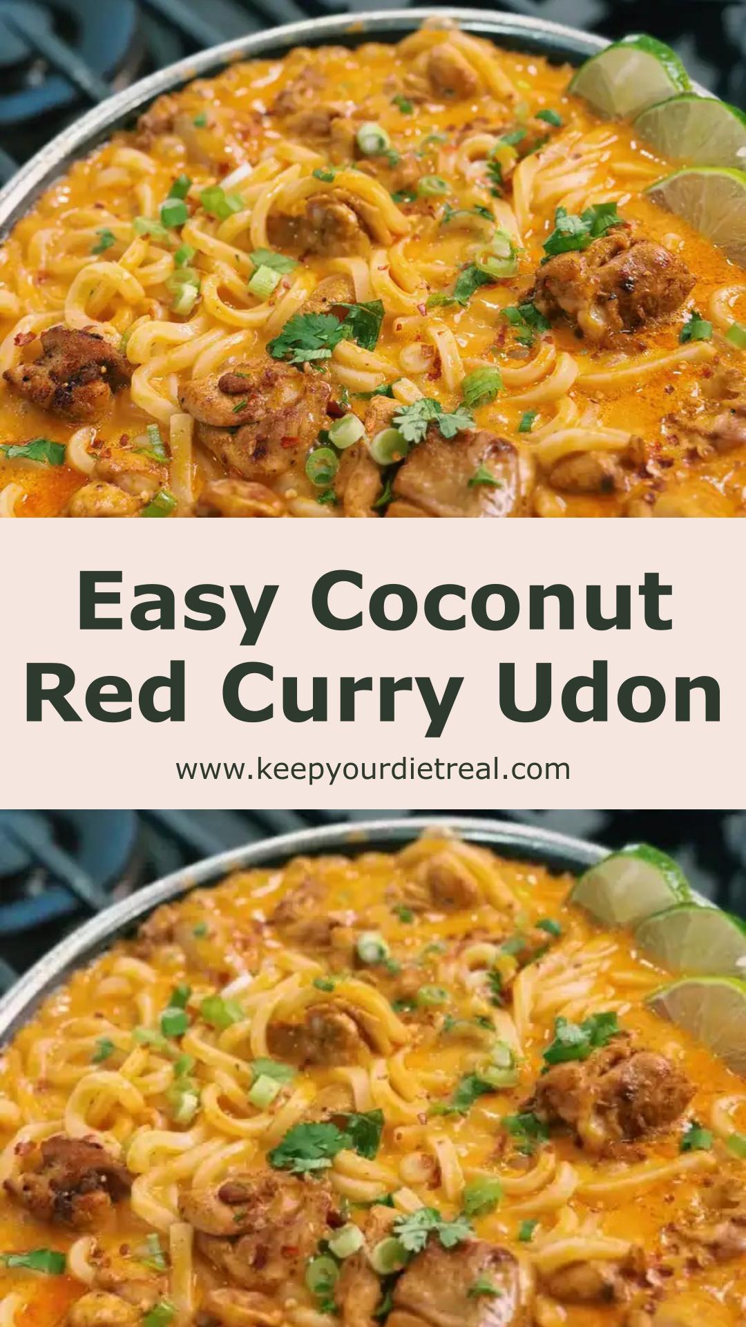 Coconut Red Curry Chicken Udon with Chewy Noodles and Juicy Chicken — pin 3