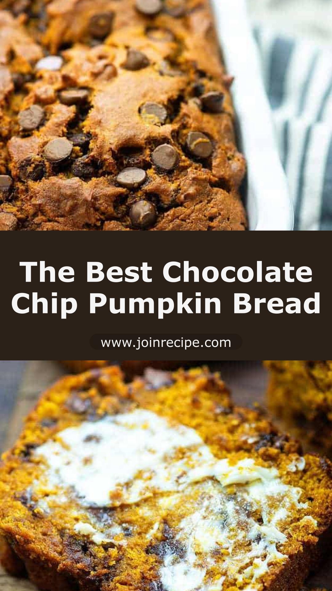 Chocolate Chip Pumpkin Bread With Warm Spice and Melted Chocolate — pin 1